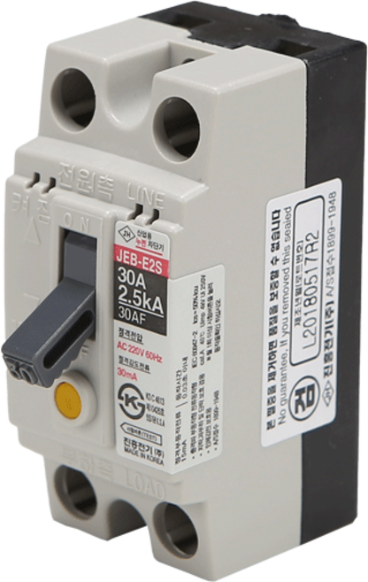 진흥 누전차단기 2P 30A 2.5KA 산업용