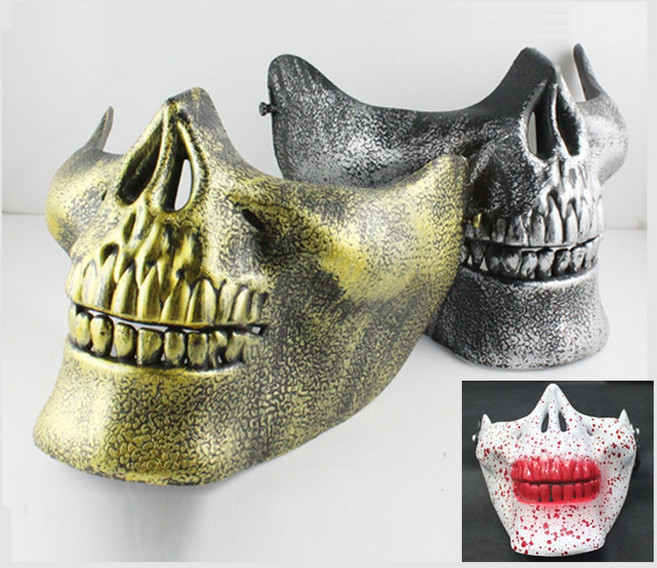 반 해골 마스크 가면 스컬 skull mask 안면보호 할로윈 이벤트용품, 1개, 흰색