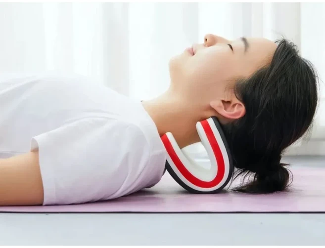 엘엠굿 목스트레칭 목마사지 목견인기 경추지지대 마사지베개, 1개