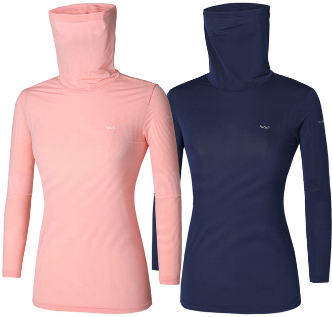 [BFL] (1+1) 여성 냉감 마스크넥 긴팔 티셔츠_자외선차단 쿨쉐이드