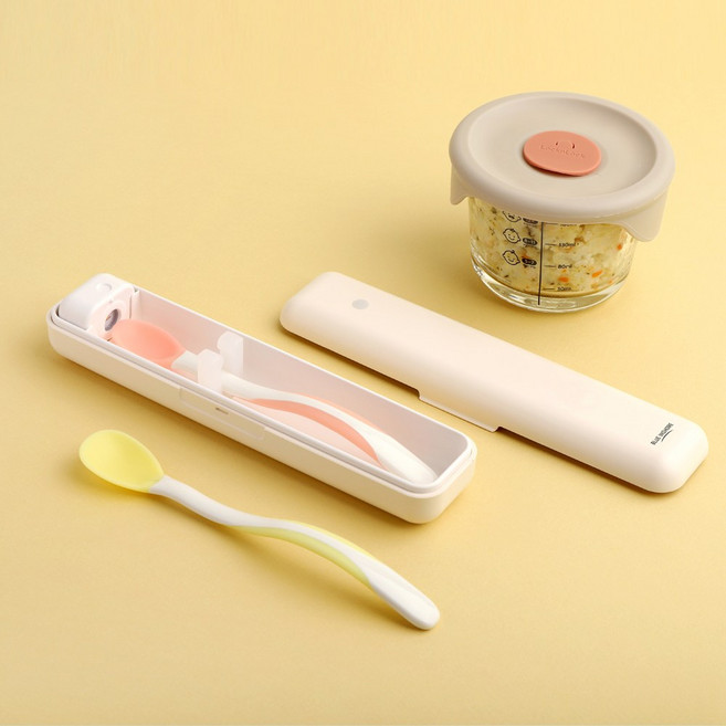 블루인쇼어 휴대용 유아 수저 살균기, 1개, BS-200A_베이지