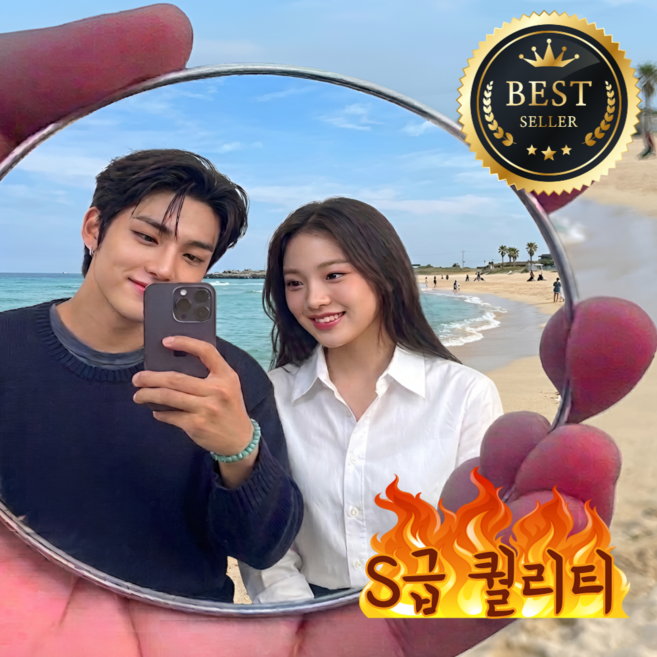 티비티 여행 셀카 촬영용 볼록거울, 1개, 그레이