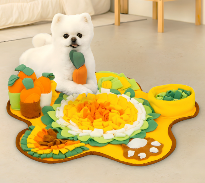 레토 강아지 노즈워크 장난감 플라워 당근밭 담요 매트, 5개