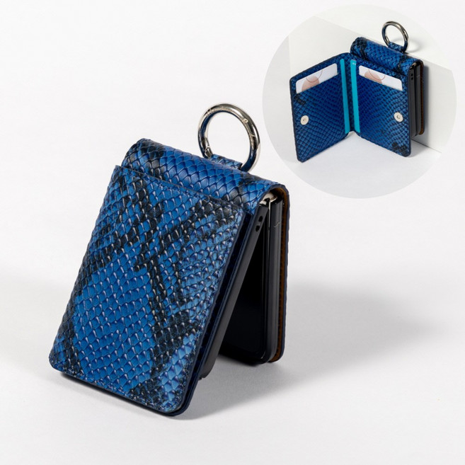 본아띠 아토 천연 소가죽 아나콘다 갤럭시 Z플립6 전용 카드 지갑 케이스