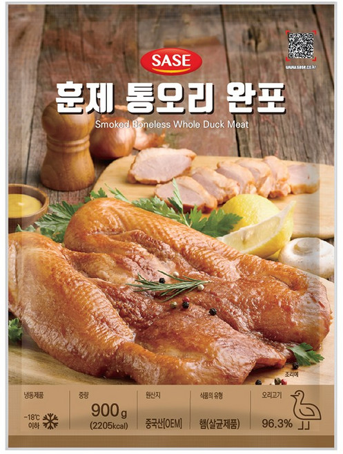 사세 훈제통오리완포 900g/훈제오리 완포, 900g, 2개
