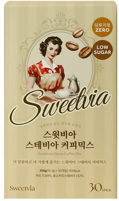 스윗비아 스테비아 커피믹스, 1개, 30개입, 10.2g