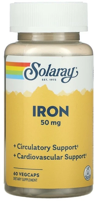 솔라레이 철분 50mg 베지 캡슐 60정, 1개 - 쿠팡
