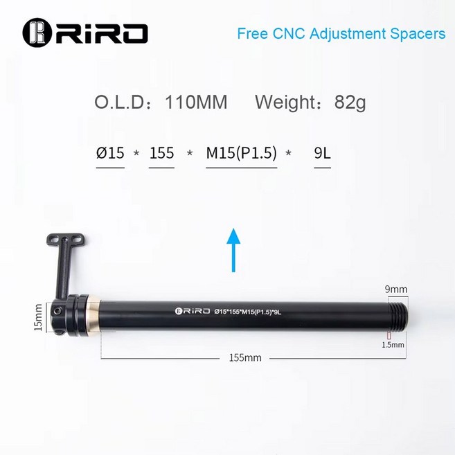 RIRO 산악 자전거 릴리스 샤프트 액슬 액슬 스루 레버 허브 액슬 12X142 포크 스루 자전거 프론트 TA 12X148 포크 15X100 110MM, 15mm 155mm