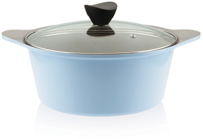 키친웰 벨로스 세라믹코팅 양수냄비, 16cm, [색상]cool blue, 1개