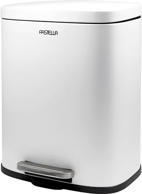 파스텔라 휴지통 무소음 스텐 페달 인테리어 깔끔한 쓰레기통 20L PWB-520, 화이트