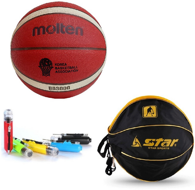 몰텐 농구공 6호 7호 어린이 아동 주니어 초등학생 FIBA 공인구 공가방 펌프세트, 1개, bg3000