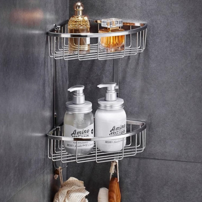 바투하루 무타공 올스텐 욕실코너선반 2단, 1개