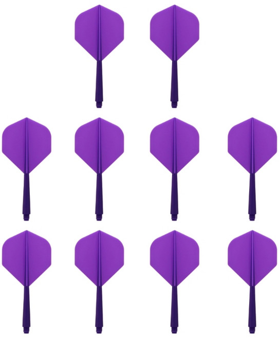 10Pcs 경량 플라스틱 다트 플라이트 프로페셔널 2BA 다트 테일 통합 다트 샤프트 및 플라이트 실내 게임 액세서리, Solid color purple