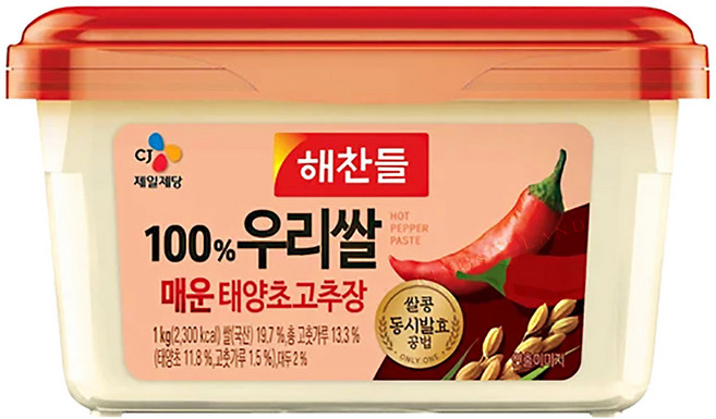 100% 우리쌀 매운 고추장, 3개, 1kg