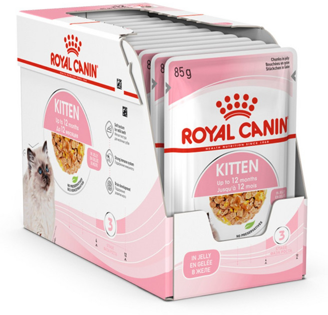 로얄캐닌 키튼 인스팅티브 젤리 파우치 습식사료, 85g, 12개