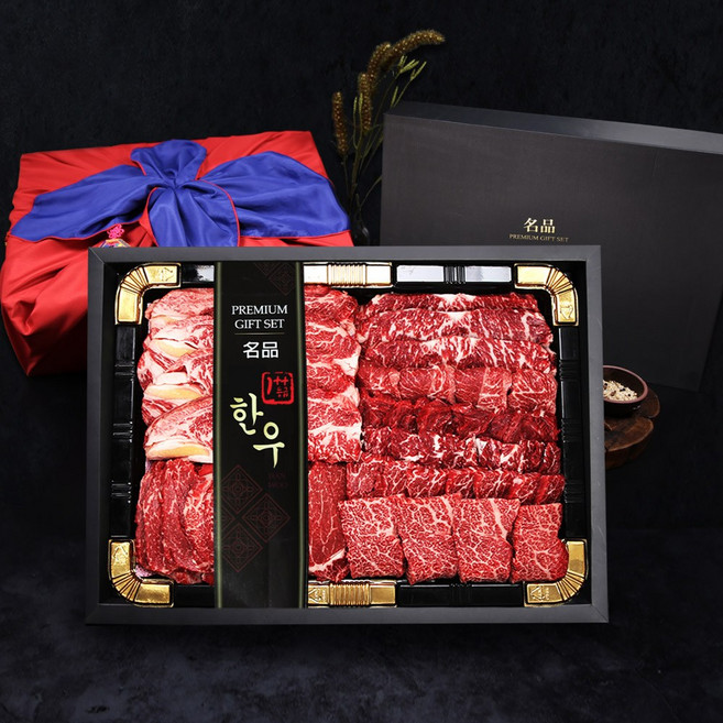 명품 1++(9)등급 투뿔 나인 VVIP 한우선물세트 9호 5.3Kg 꽃등심 안심 채끝 살치 토시 치마 양지 불고기, 1개