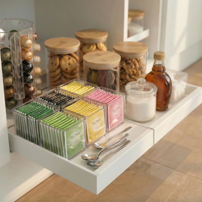 하우스브리즈 무타공 싱크대 주방 슬라이딩선반, 1개, 화이트