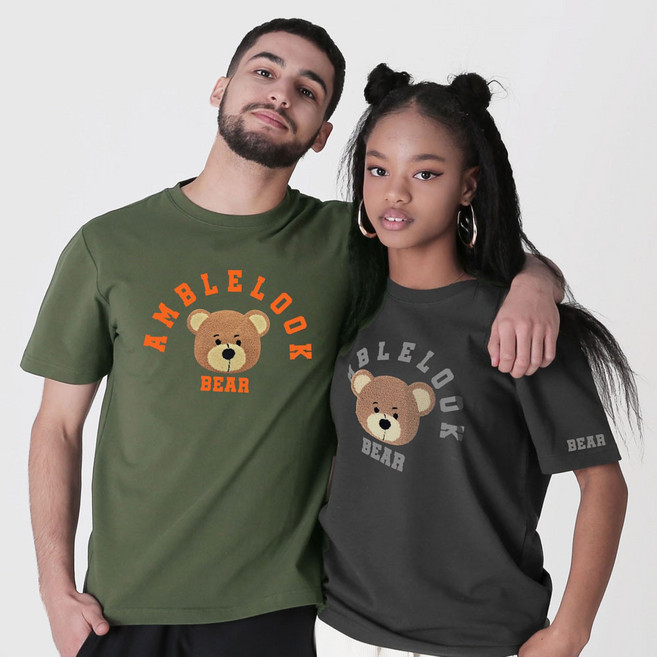 엠블룩 프리미엄 반팔티 보플베어 남성 여성 빅사이즈 프린팅 면스판 학생 단체 커플룩