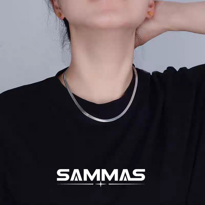 SAMMAS 新款寬面蛇骨錬 項錬 蛇骨項鏈 鈦鋼項錬 ins 個性項錬 酷潮 冷淡風 百搭 嘻哈項錬 鋼鍊 小眾飾品