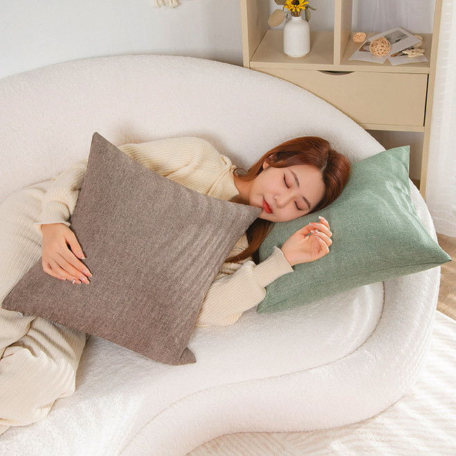 Maxinsk 심플 무지 쇼파 쿠션 솜포함3P 45*45cm, 브라운, 3개