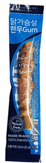 네츄럴EX 한우껌 닭가슴살 1p 국내산 애견 개껌 육포 수제 간식, 1개, 단품