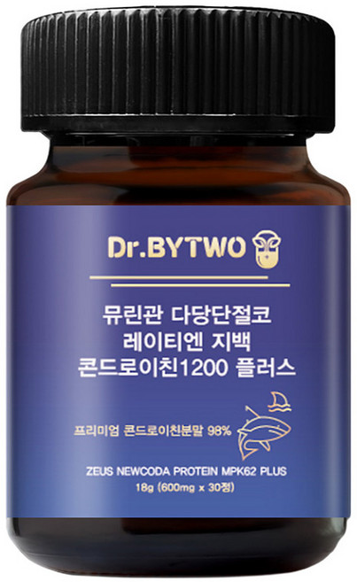 콘드로이친 효능 콘드로이친1200 플러스 닥터바이투 뮤린관 다당단절코 레이티엔 지백 콘도로이친, 1개, 60정