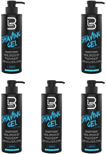 Level 3 Shaving Gel 레벨3 쉐이빙 젤, 5개, 500ml - 쿠팡
