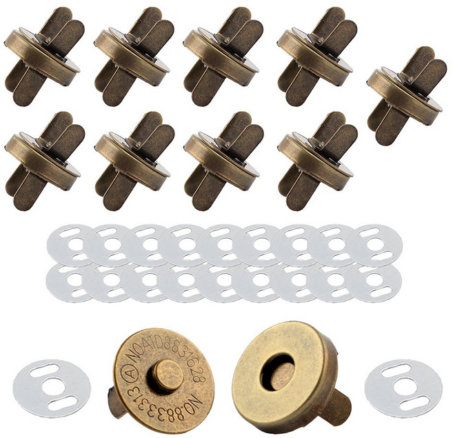 18mm 자석단추 발자석 가방자석 힘있는 강력한 핀 조립, 10개, 가방자석단추-18mm청동