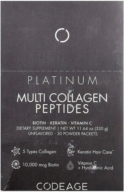 몸관리하세요 겨울입니다 Codeage 멀티 콜라겐 펩타이드 플래티넘 무맛 30팩 각 11g(0.38oz) 특별관리진행, Codeage멀티콜라겐펩타이드플래티넘무맛30팩각11g0 - 쿠팡