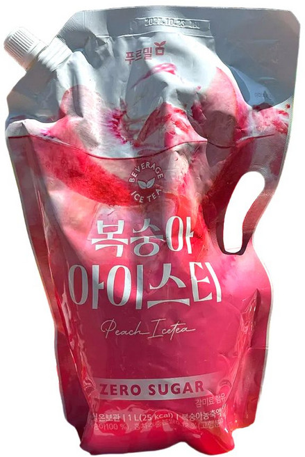 푸르밀 제로슈가 복숭아 아이스티 1L 대용량 음료 복숭아티 냉장음료, 1개