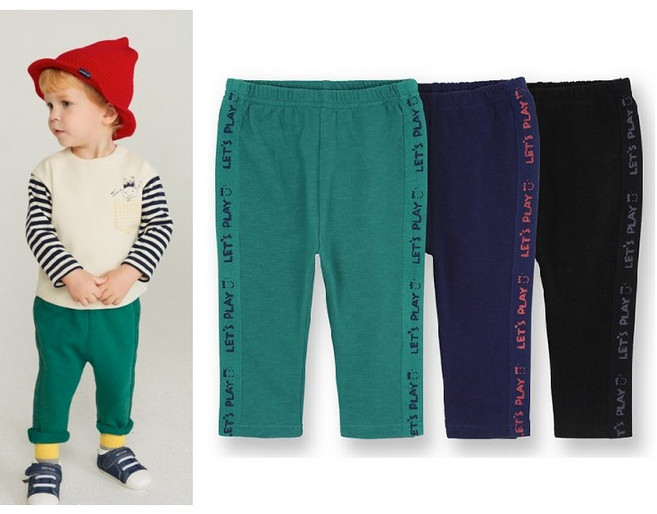 봄)테이프장식쮸리바지(블랙/그린) 90/100호