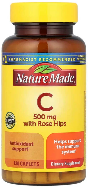 네이처메이드 로즈힙 함유 비타민C 500mg 130정 NDM-11259, 1개 - 쿠팡