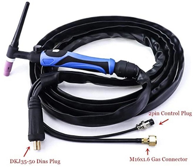 WP26V TIG 토치 GTAW 가스 텅스텐 아크 용접 A200 밸브 아르곤 3m 13ft 공기 냉각 150300A 기계, 1개