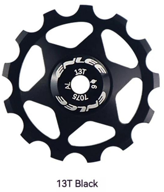 ENLEE 자전거 알루미늄 합금 가이드 휠 도르래 리어 드레일러 11T MTB 세라믹 베어링 자키 4mm, 07 13T black, 1개