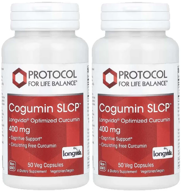 프로토콜 Cogumin SLCP 롱비다 커큐민 Longvida 50캡슐2통, 50정 - 쿠팡