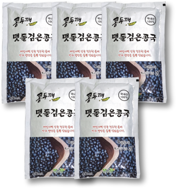 콩두깨 맷돌 검은콩국 서리태 진한 콩국수 국물 검은콩 두유, 5, 450ml