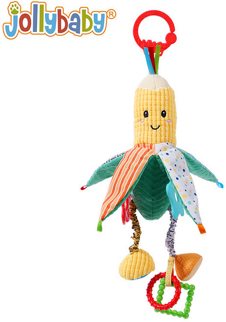 jollybaby寶寶安撫玩具新生嬰兒車掛件牀掛搖鈴 安撫益智嬰兒玩具, 玉米安撫掛件:1個, 1個