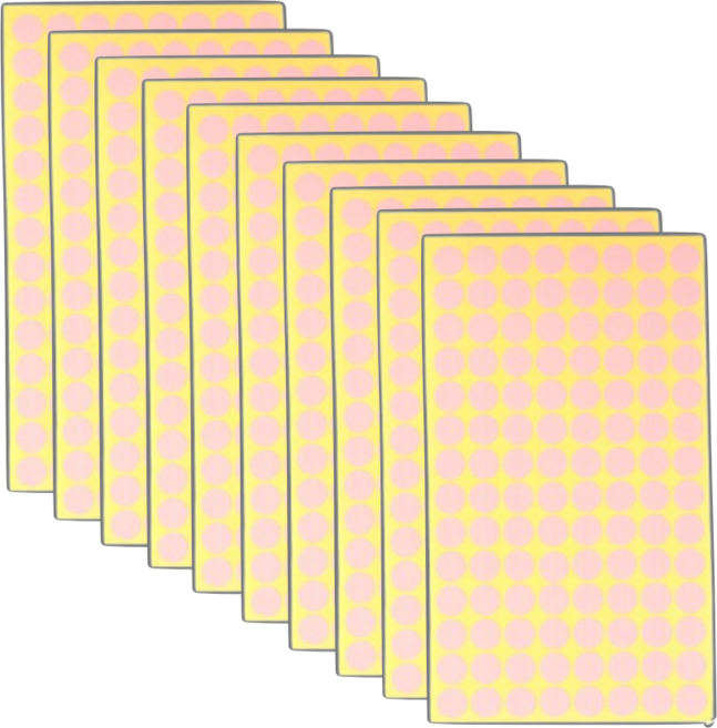 이음모음 원형 도트 스티커 10mm, 10장 (1120개입), 1세트, 프리미엄 분홍