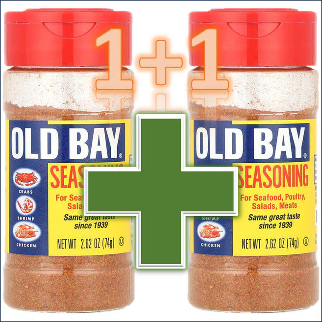 [1+1] 올드베이 시즈닝 클래식 새우 해산물 닭 요리 고기 요리를 위한 만능 양념 조미료 74g, 2개