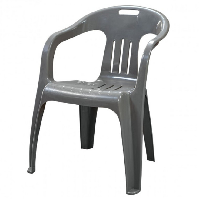 국산 카니발 의자 회색 등받이 팔걸이 플라스틱 편의점 포장마차 행사 포차 테라스 학교 야외, 1개