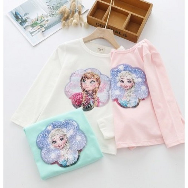 랑) 키즈여아 반전스팽글 티셔츠