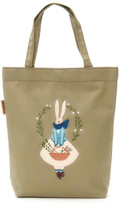 담스 토끼자수 미니 토트백 가벼운 손가방