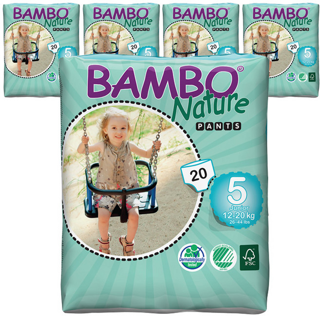 밤보네이처 팬티형 기저귀 남여공용 5단계 (12~20kg), 95매