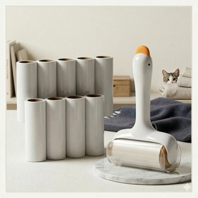 트랜드락 오리오리 돌돌이 테이프 크리너 10cm + 리필, 1세트