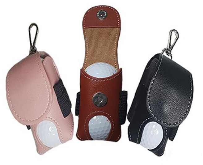 원우 볼 파우치 / 골프볼 파우치 / 골프공 파우치 / 고리형 / 집게형 / 블랙 핑크 브라운, 1개