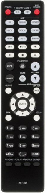 데논 DCD-600NE DCD-600 CD 플레이어 PMA-600NE PMA-1600NE 스테레오 통합 증폭기와 호환되는 대체 RC-1234 리모컨 커맨더