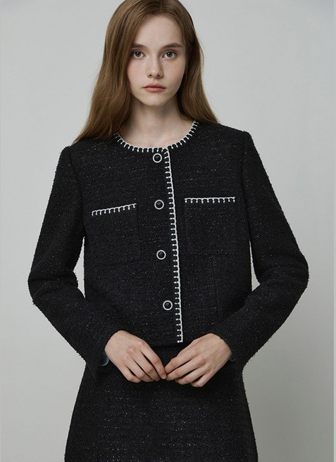 [국내백화점] 잇미샤 라운드넥 트위드 울혼방 자켓 ITPBWJK630 ITPBWJK630-EDT 로맨틱 엣지 트렌디 무드