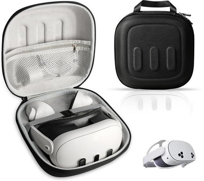 OPTOSLON Q3S Hard Carrying Case for Meta Quest 3/Quest 3S VR Headset Touch Controller Original F, 8.7 inches (L) x 8.7 inches (W