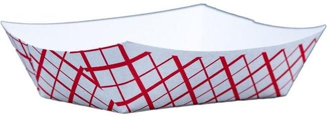 Southern Champion Tray 0409 #50 Southland 판지 음식 트레이 0.9kg(1/2파운드) 용량 레드 체크 (1000개 케이스)