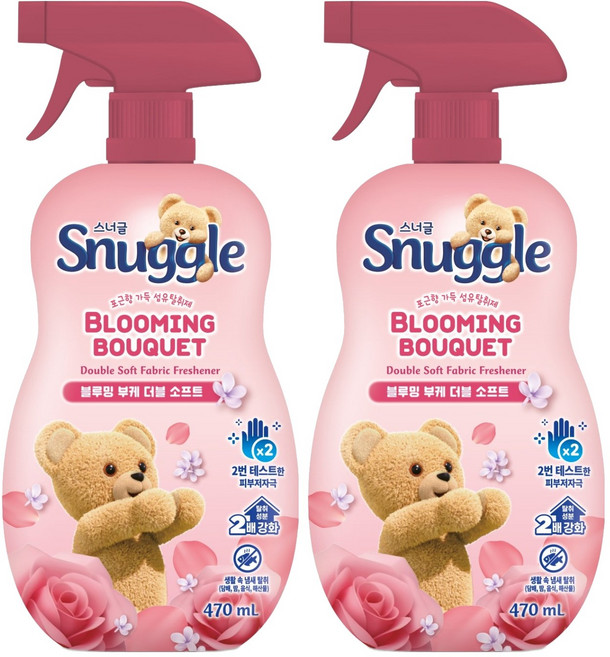 스너글 블루밍 부케 더블 소프트 섬유탈취제 본품, 470ml, 2개